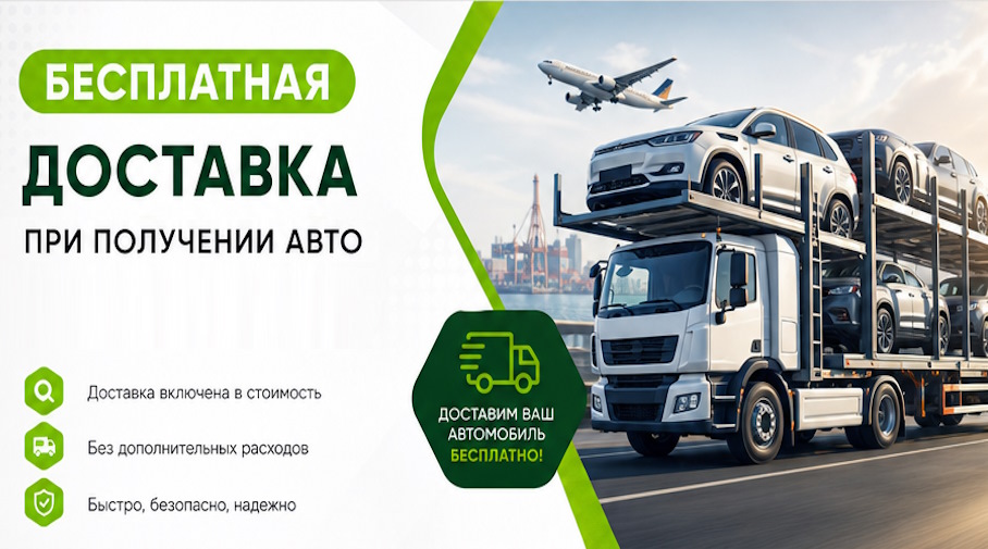 Акция! Бесплатная доставка по Магнитогорске при получении авто